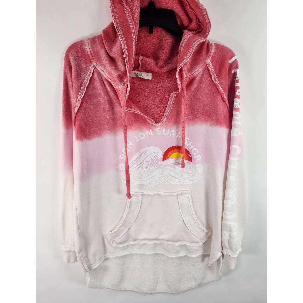 Ron Jon Surf Shop Ombre Beach Hoodie Women's S Pink Pullover
